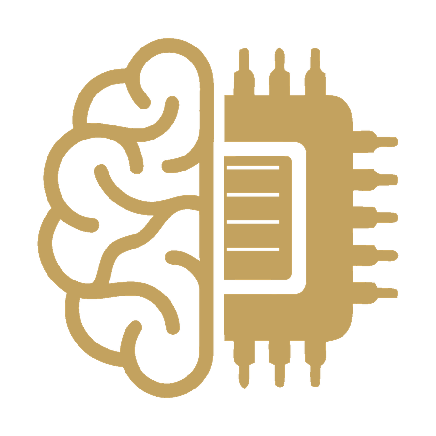 The Three Brains emblem — human judgment, structure, and AI, unified